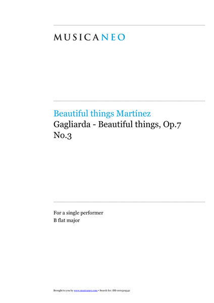 Gagliarda-Beautiful things Op.7 No.3