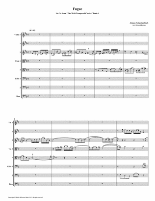 Fugue 24 from Well-Tempered Clavier, Book 1 (String Octet)