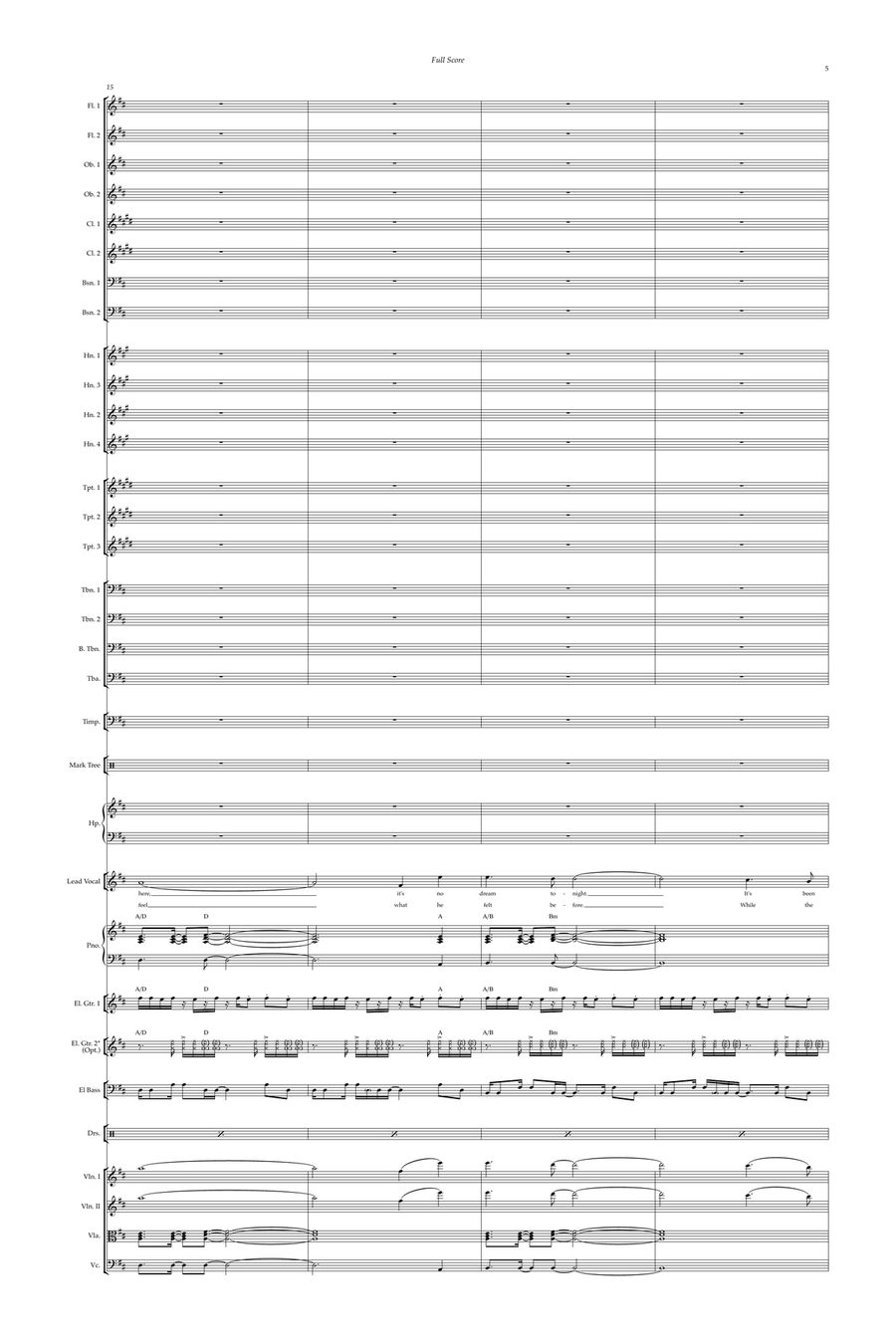 Play Our Love's Theme Full Orchestra scores gallery preview page 5