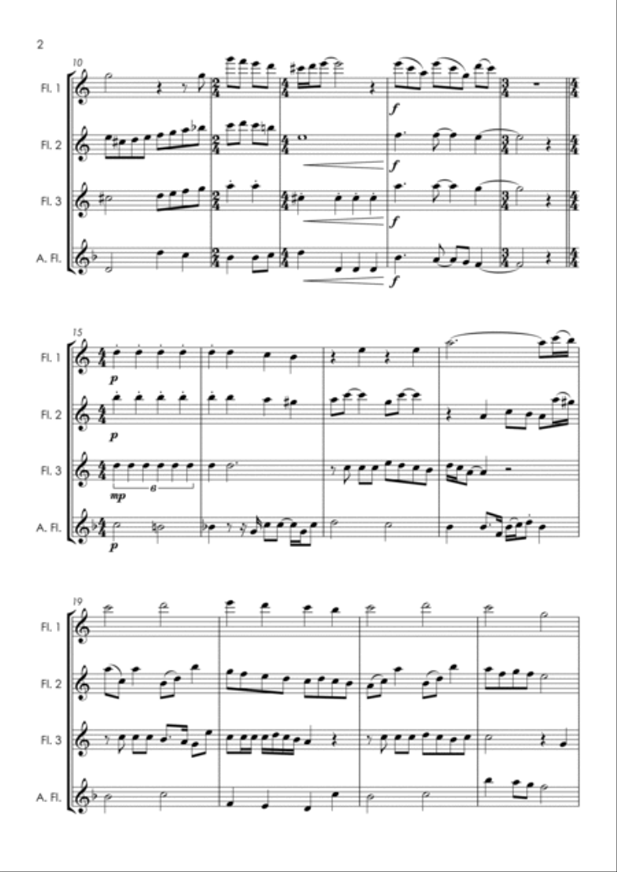Strawberry Fields Forever Flute Quartet scores gallery preview page 6