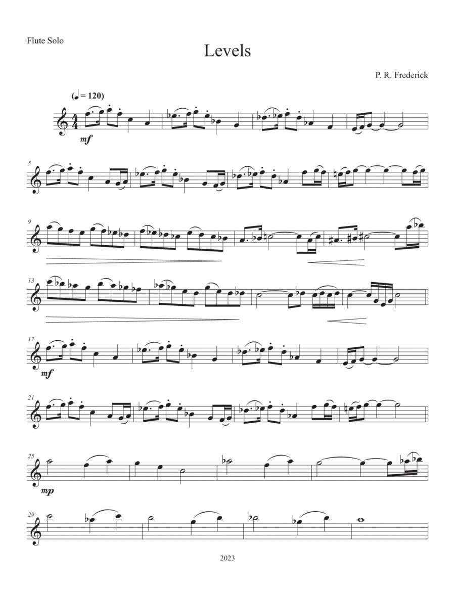 Levels (Flute Solo) Flute Solo scores gallery preview page 1