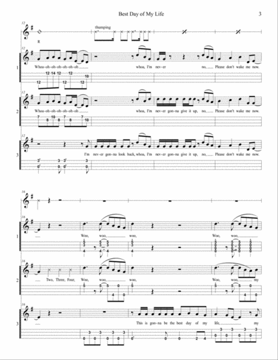 Best Day Of My Life 3-Part scores gallery preview page 3