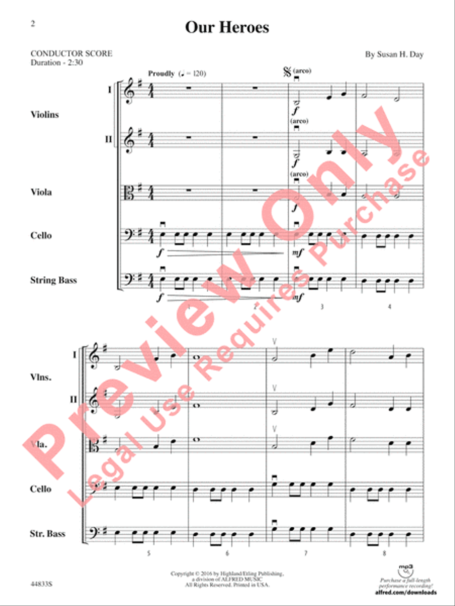 Our Heroes String Orchestra scores gallery preview page 3
