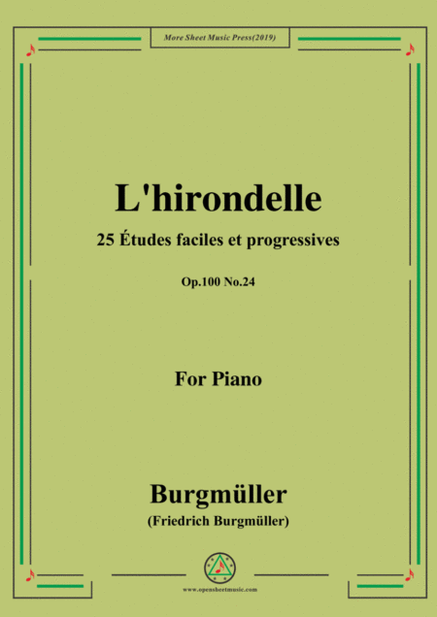 Burgmüller-25 Études faciles et progressives, Op.100 No.24,L'hirondelle image number null