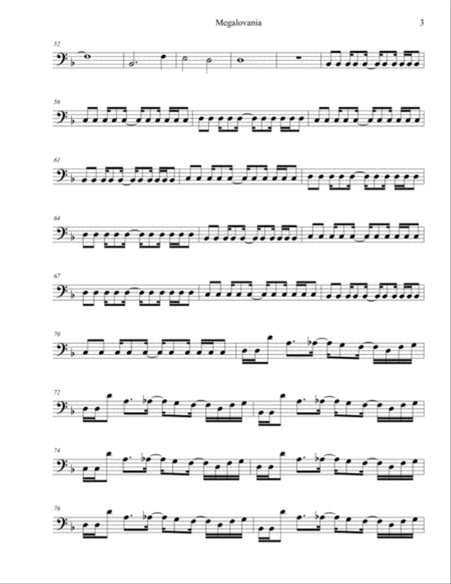 MEGALOVANIA (from Undertale) Euphonium scores gallery preview page 3