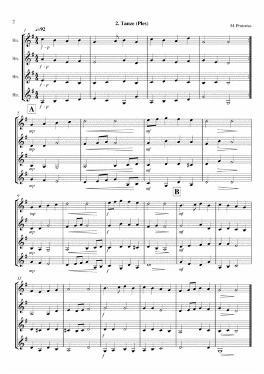Old dances - Volume 1 - French Horn Quartet French Horn Quartet scores gallery preview page 2
