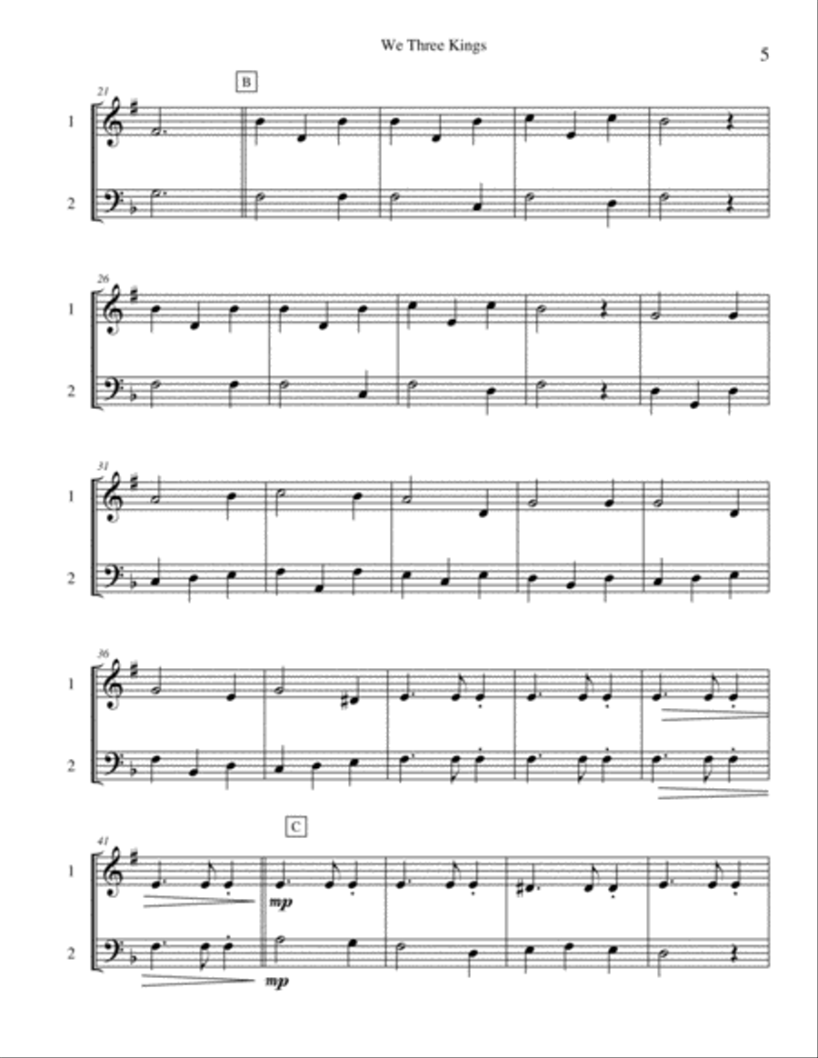 Seven Christmas Duets Brass Ensemble scores gallery preview page 5