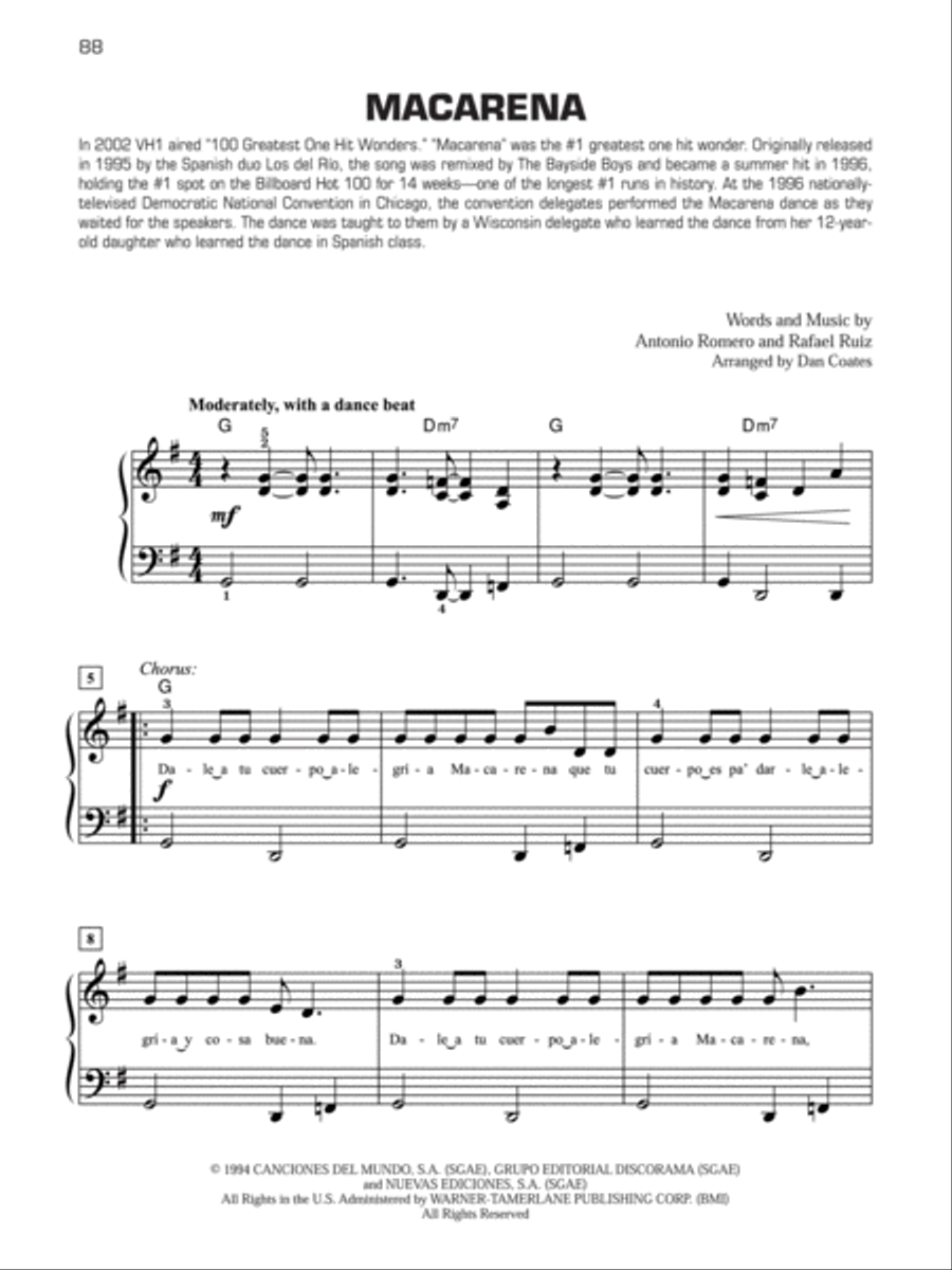 Decade by Decade 1990s Easy Piano scores gallery preview page 3