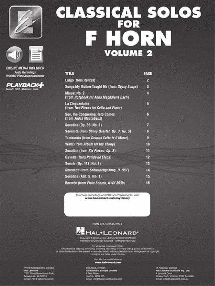 Classical Solos for F Horn – Volume 2 Concert Band Methods scores gallery preview page 3