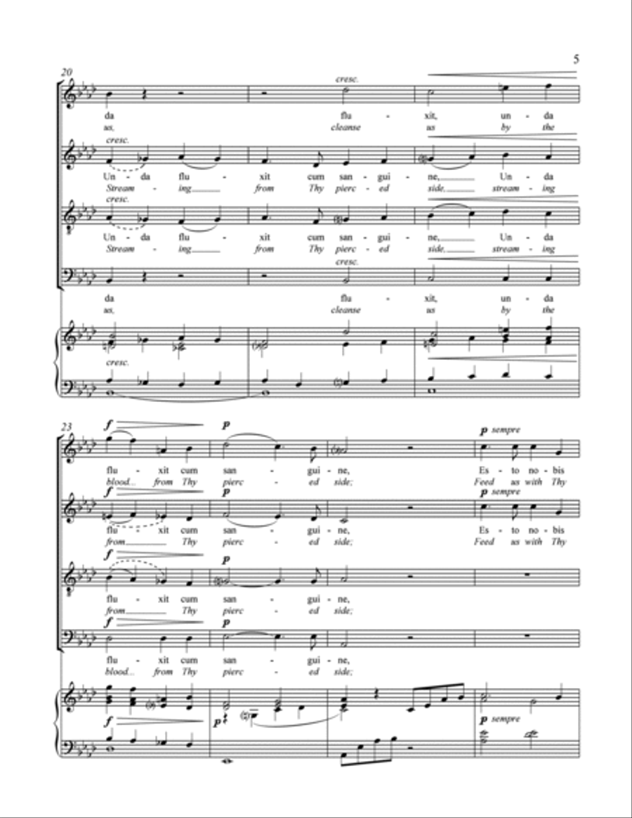 Ave verum Corpus (Jesus, Word of God Incarnate) 4-Part scores gallery preview page 4