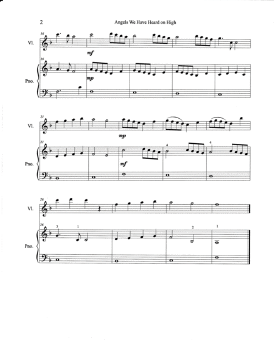 Christmas Duets for Violin & Piano Vol. 2: 11 Traditional Carols Violin Solo scores gallery preview page 2