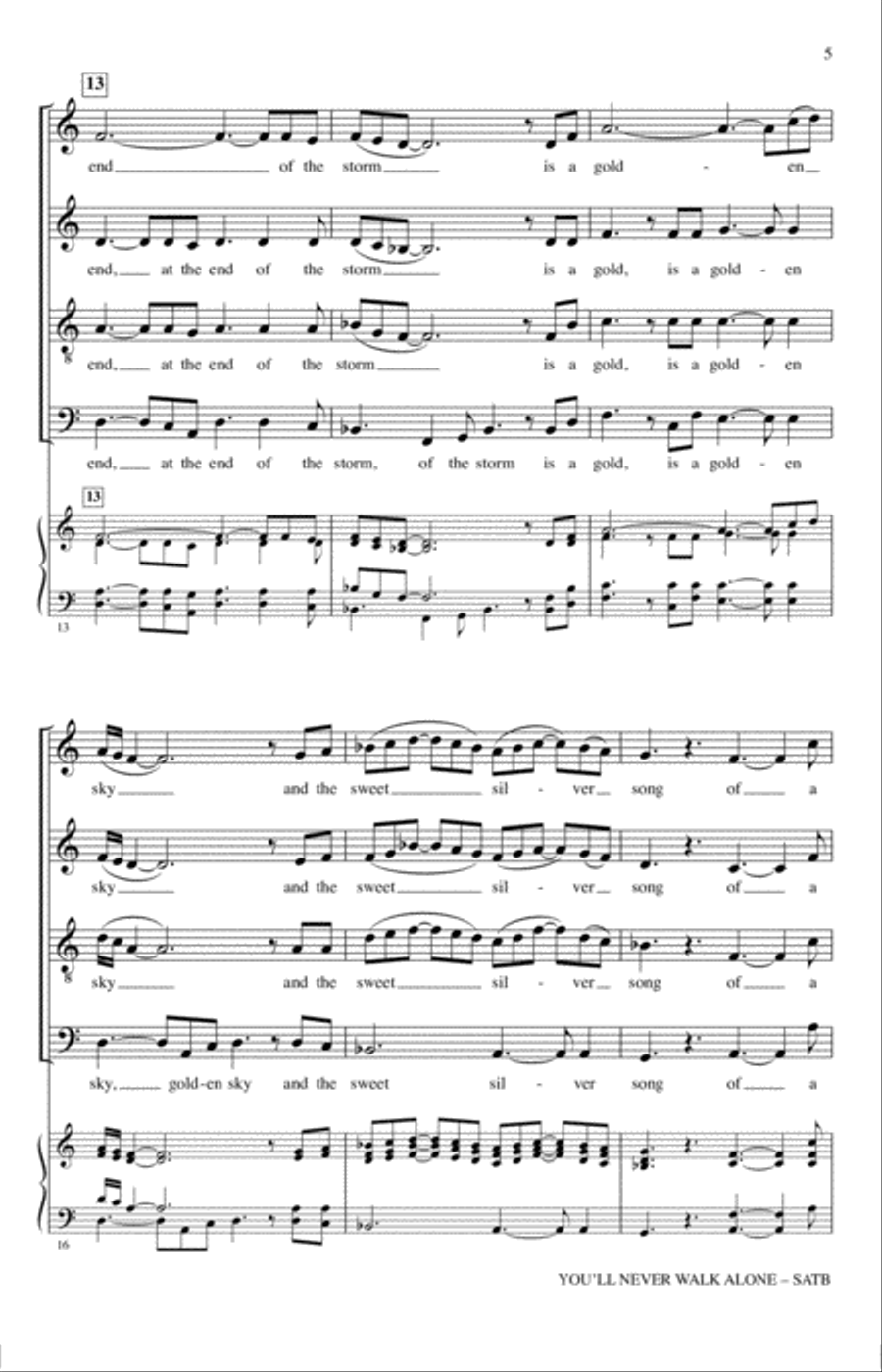 You'll Never Walk Alone (arr. Kirby Shaw) 4-Part scores gallery preview page 4