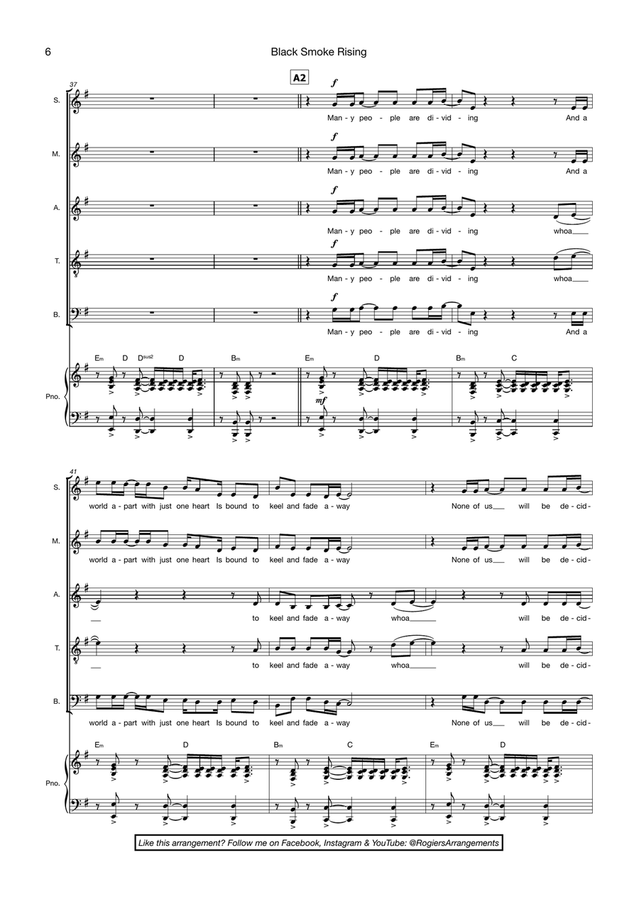 Black Smoke Rising Choir scores gallery preview page 6