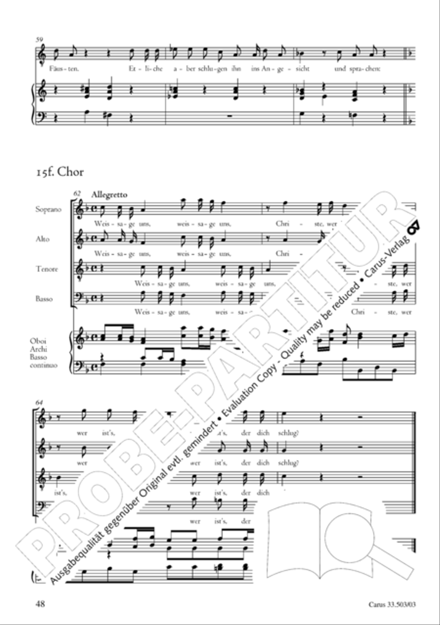 Passion according to St. Matthew (Passions-Musik nach dem Evangelisten Matthaus) SSATB scores gallery preview page 49