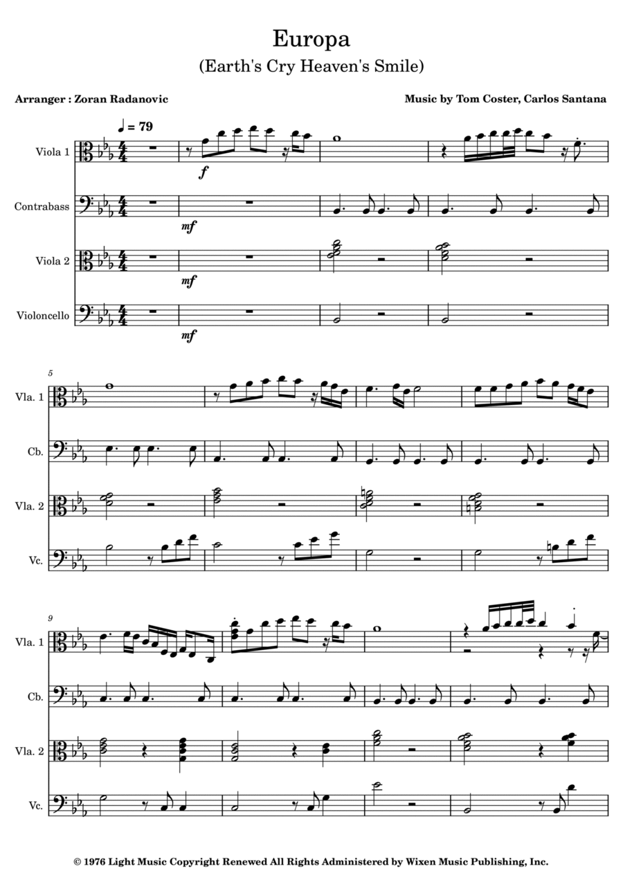 Europa Europa String Quartet scores gallery preview page 1