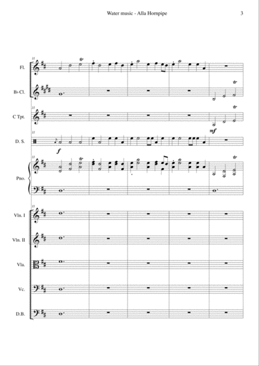 Water Music Suite II HWV 349_ no.12 Alla Hornpipe Orchestra scores gallery preview page 3