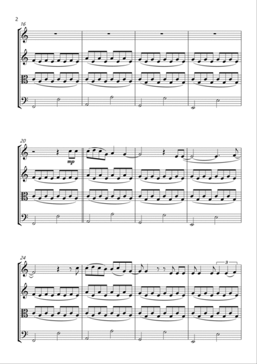 Hometown Glory String Quartet scores gallery preview page 2