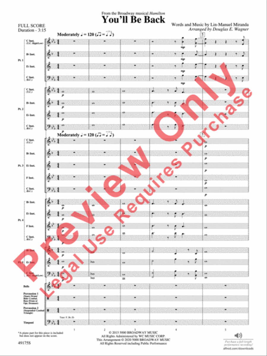 You'll Be Back Concert Band scores gallery preview page 4