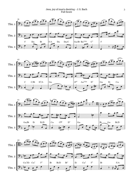 Jesu, Joy of Man’s Desiring for Trombone Trio by Bach BWV 147 image number null