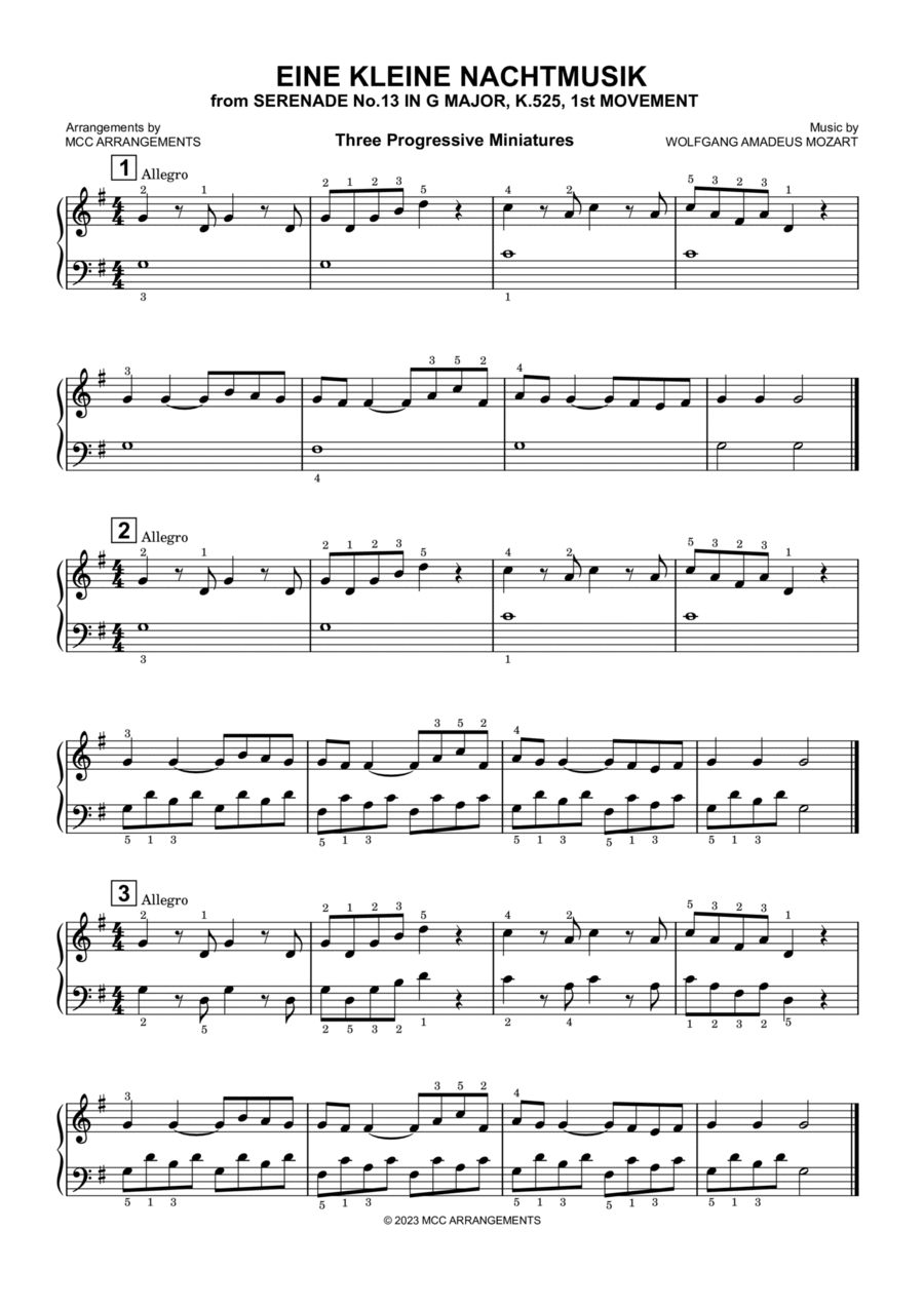 Eine Kleine Nachtmusik Piano Method scores gallery preview page 1