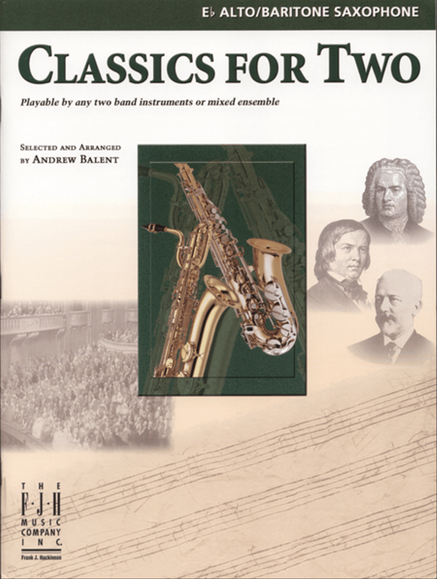 Classics for Two, E-flat Alto/Baritone Saxophones Baritone Saxophone scores gallery preview page 1