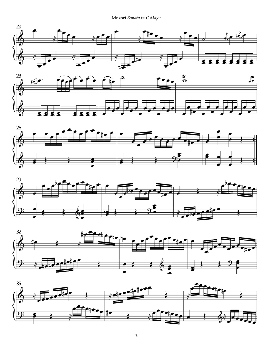 Sonata in C Major, K. 545, First Movement Piano Solo scores gallery preview page 2