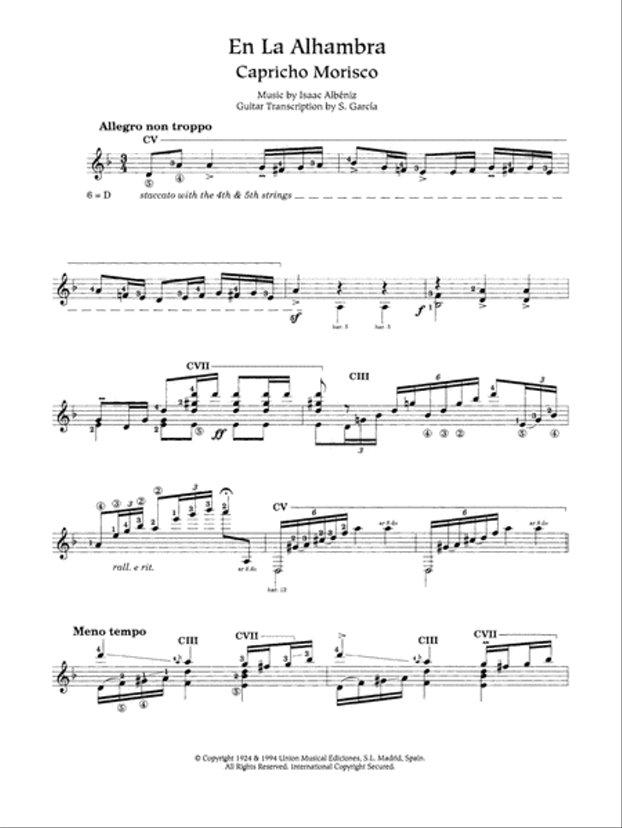 En La Alhambra (Capricho Morisco) Acoustic Guitar scores gallery preview page 1