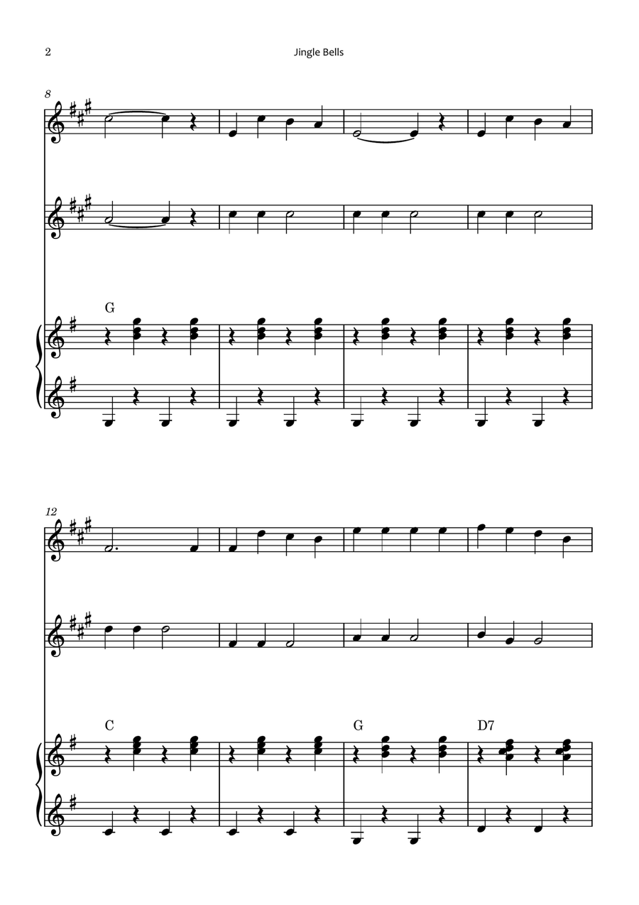 Jingle Bells Woodwind Duet scores gallery preview page 2