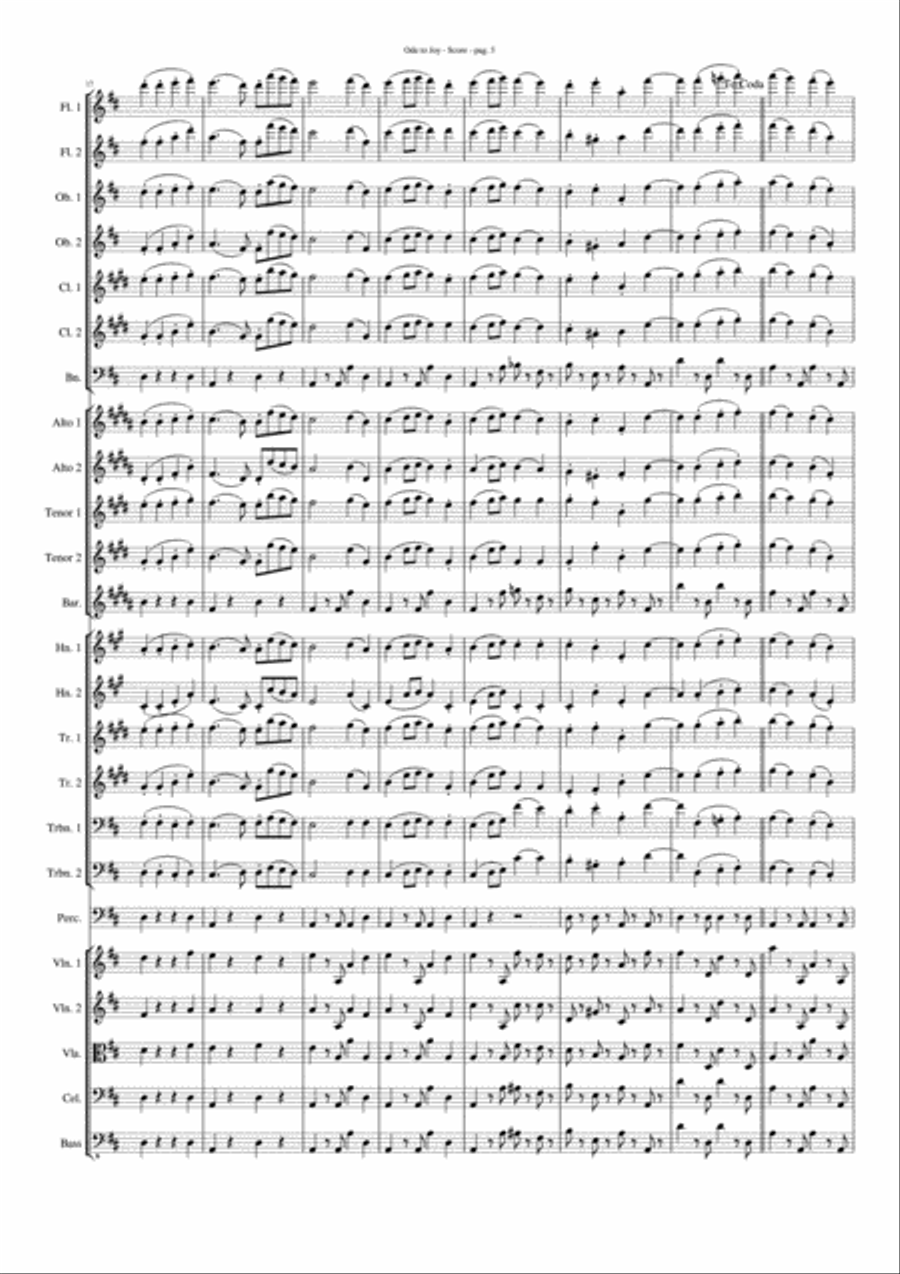 Ode to Joy (Europe Anthem) - Flexible instrumentation Full Orchestra scores gallery preview page 5