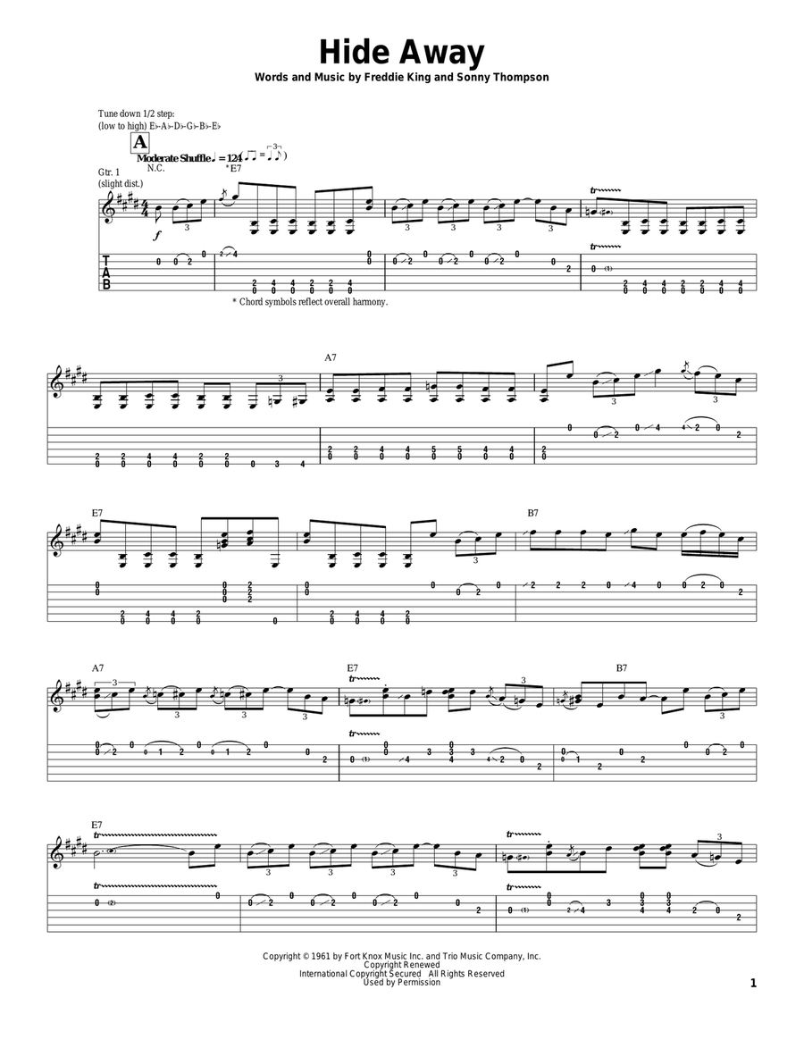 Hide Away Hide Away Acoustic Guitar scores gallery preview page 1