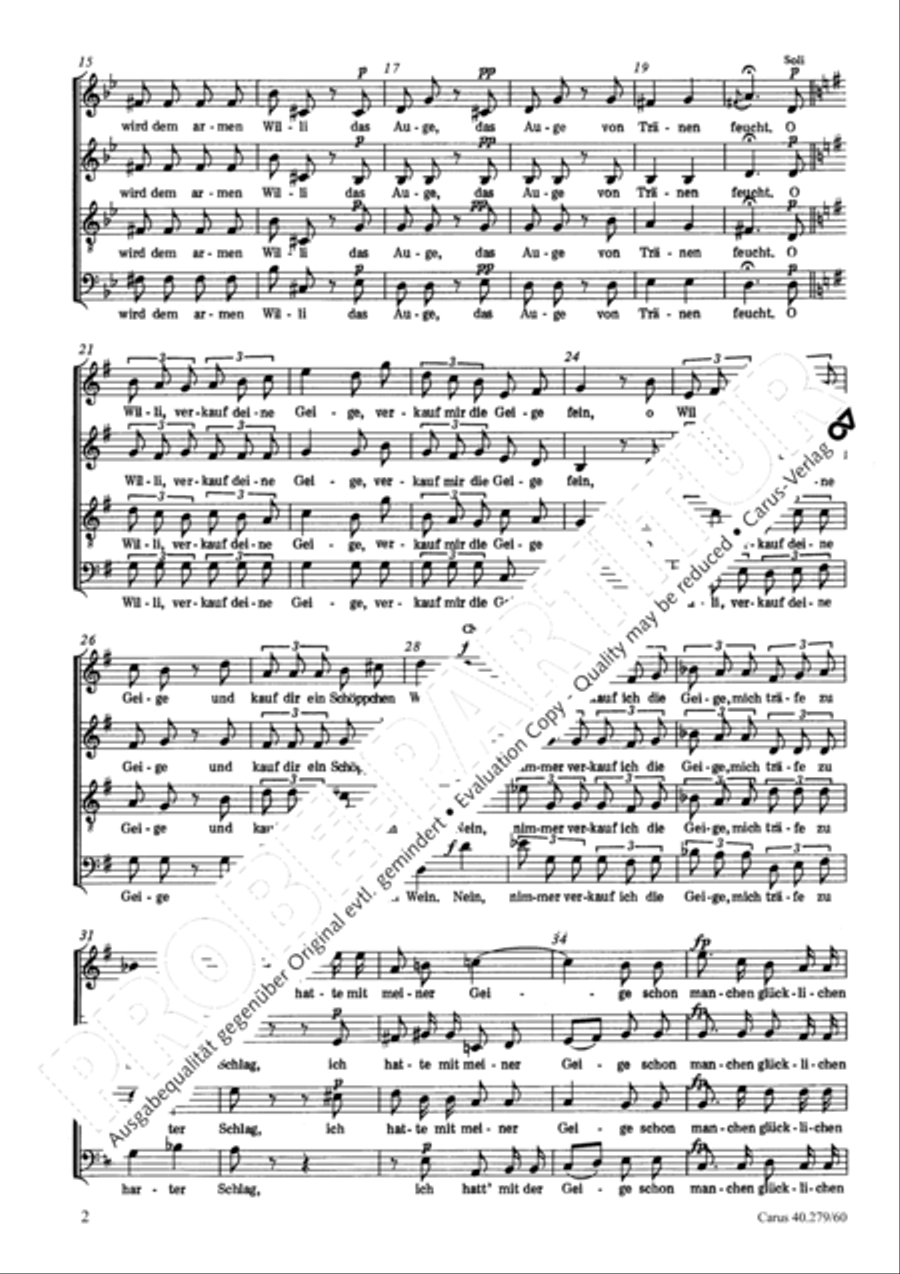 Der Bankelsanger Willi 4-Part scores gallery preview page 3