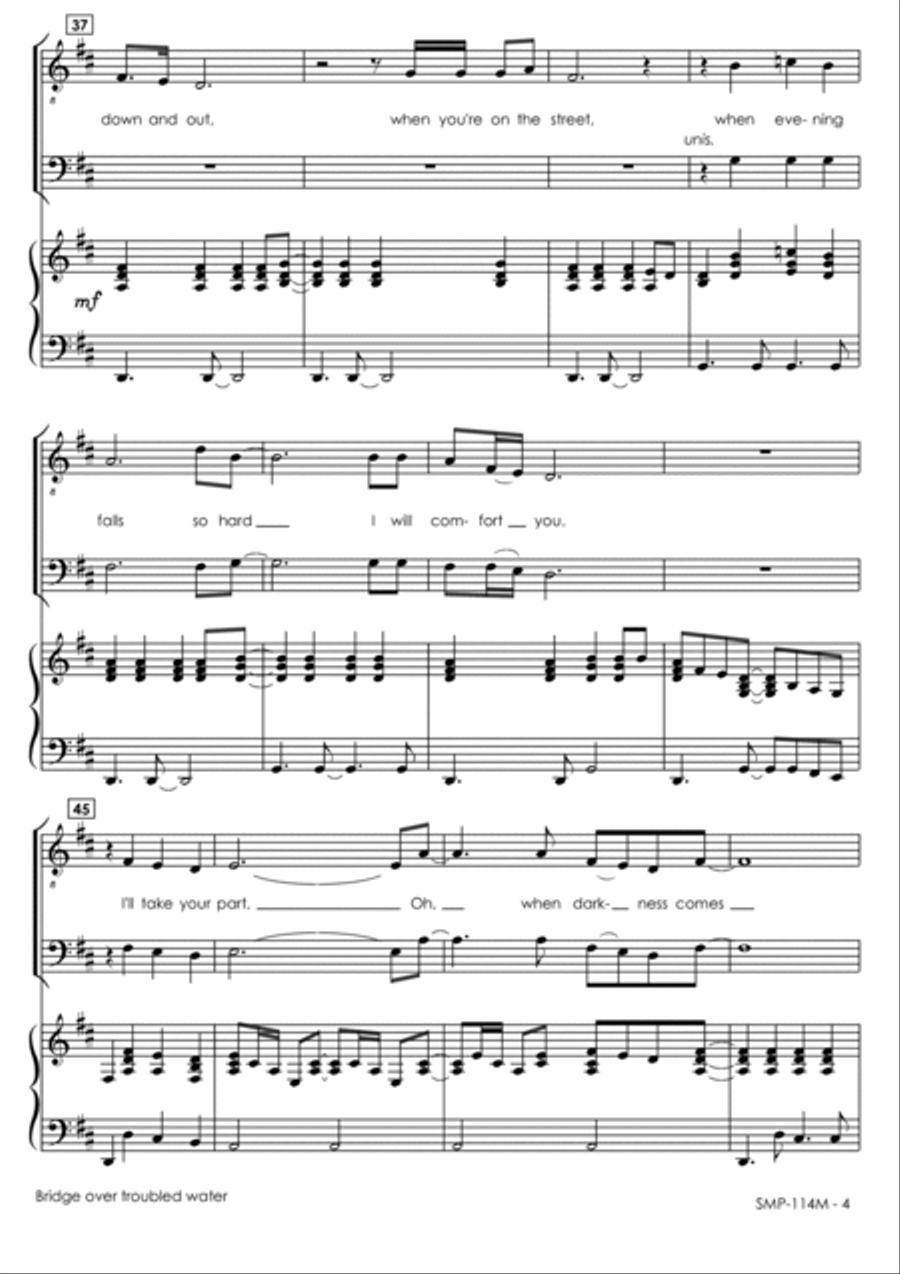Bridge Over Troubled Water TTBB scores gallery preview page 6