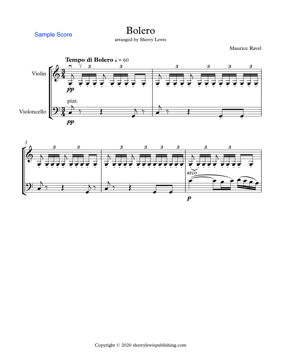 BOLERO String Duo, Intermediate Level for violin and cello image number null