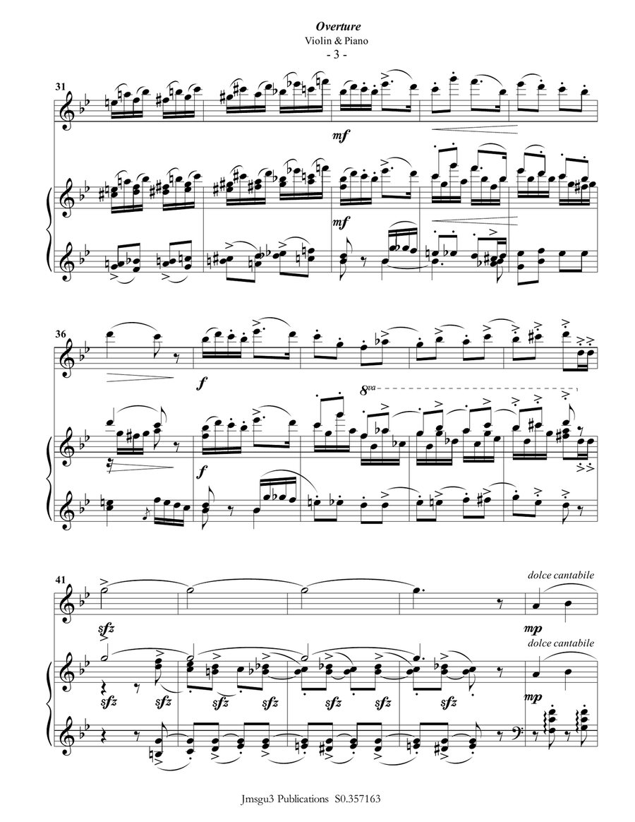 Tchaikovsky: Overture from Nutcracker Suite for Violin & Piano Violin Solo scores gallery preview page 4