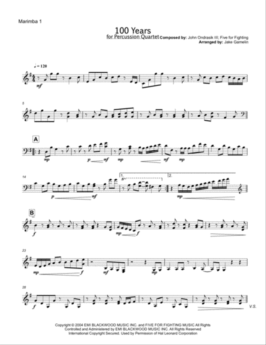 100 Years Percussion Ensemble scores gallery preview page 6