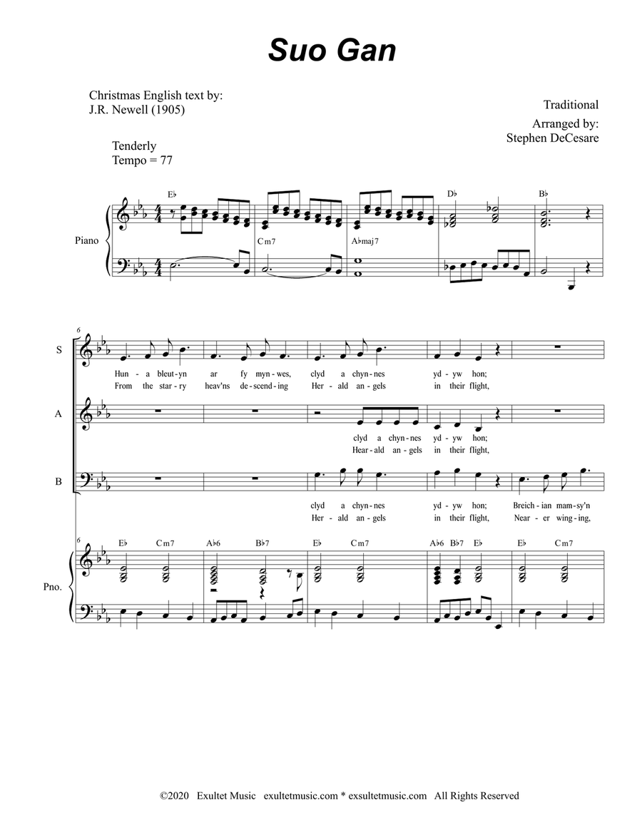 Suo Gan (SAB) 3-Part scores gallery preview page 1