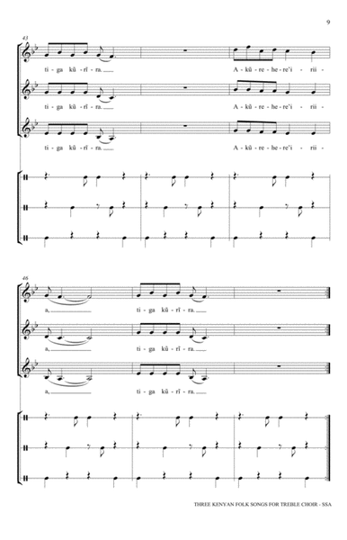 Three Kenyan Folksongs for Treble Choir