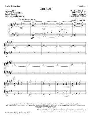 Well Done (arr. Joseph M. Martin) - Keyboard String Reduction