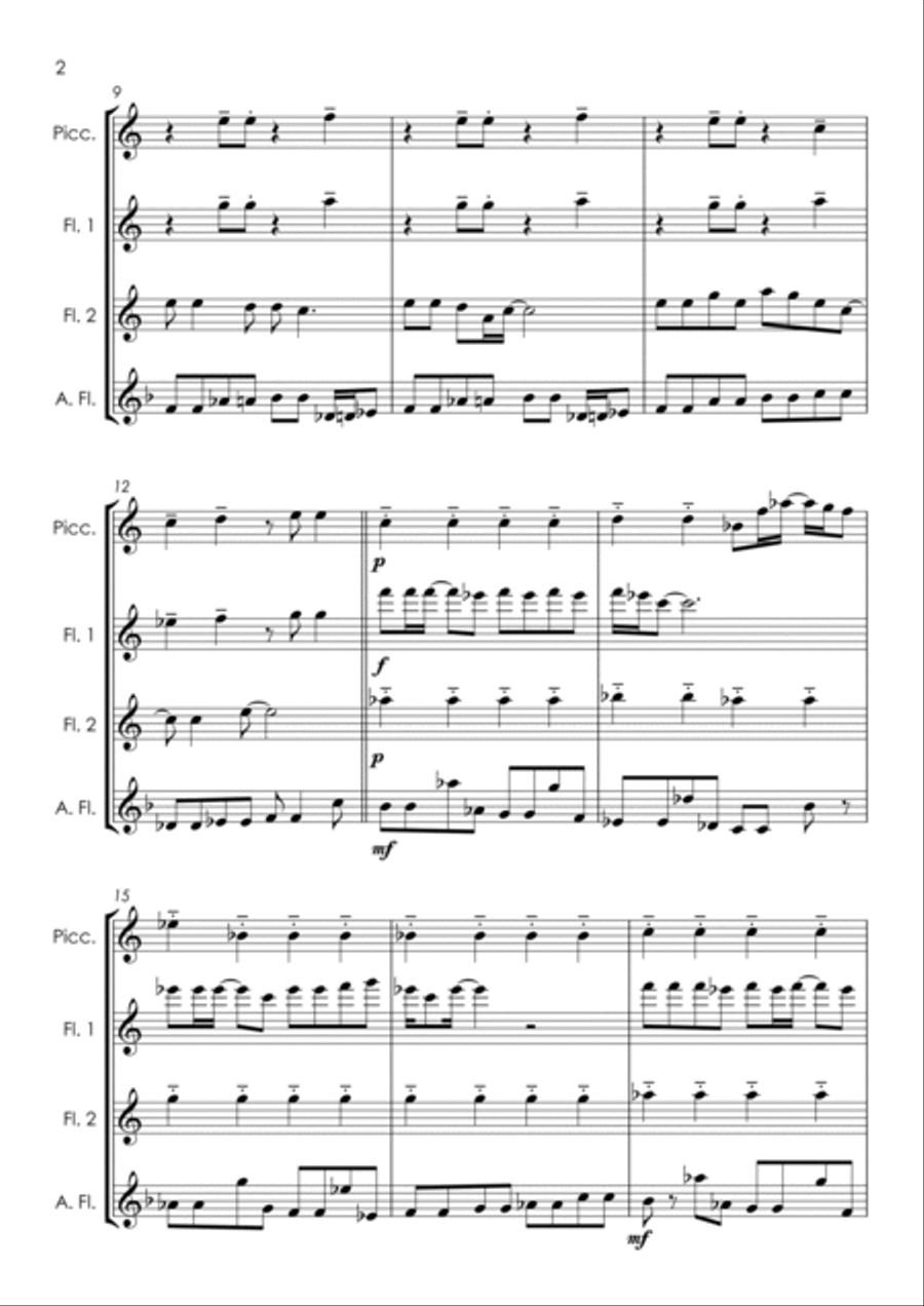 Lady Madonna Flute Quartet scores gallery preview page 6