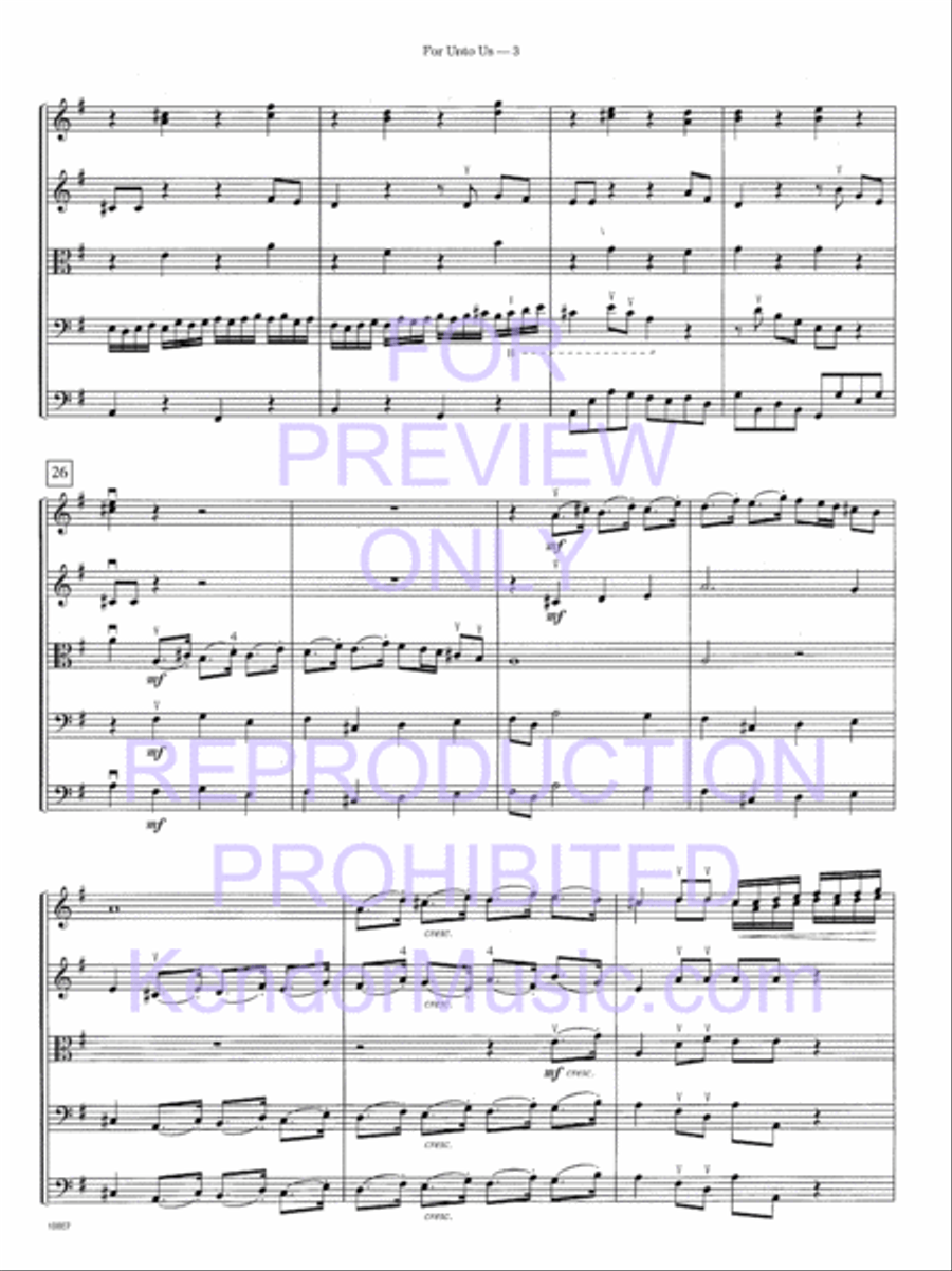 For Unto Us (from Messiah) String Orchestra scores gallery preview page 6