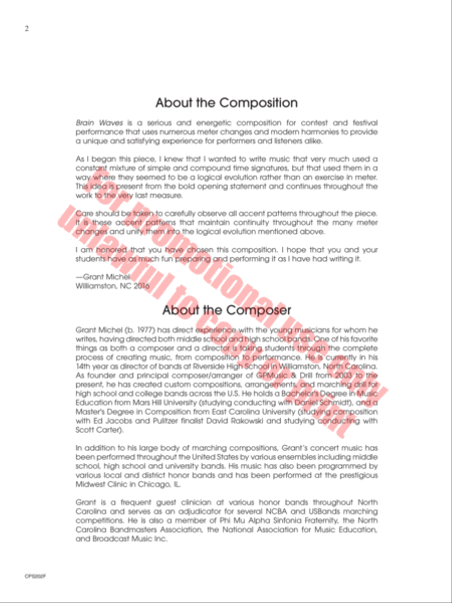 Brain Waves Concert Band scores gallery preview page 3