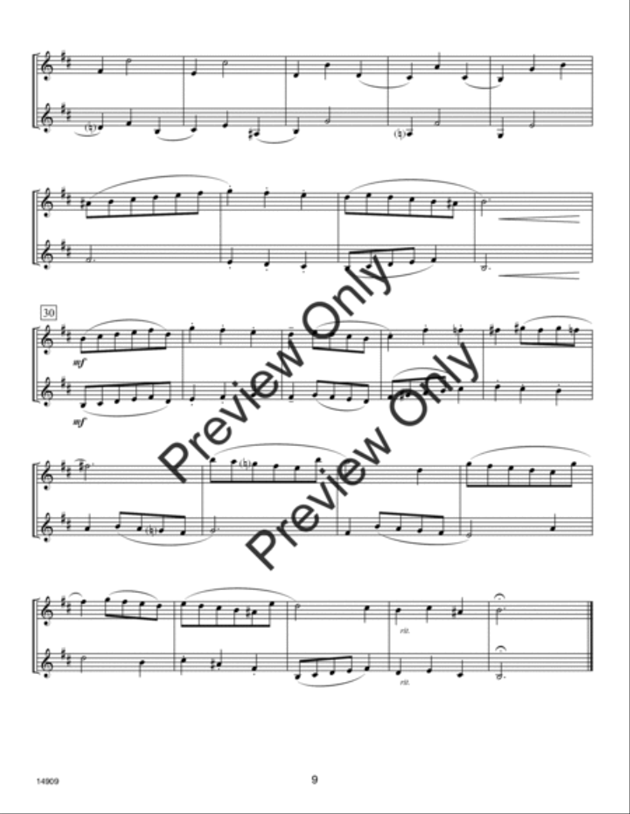 30 Melodious Duets- Clarinet Woodwind Duet scores gallery preview page 9