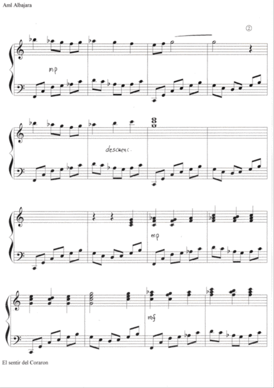 El sentir del Corazón Piano Solo scores gallery preview page 3