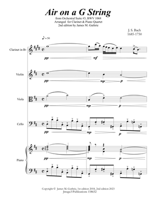 Bach: Air on a G String for Clarinet & Piano Quartet