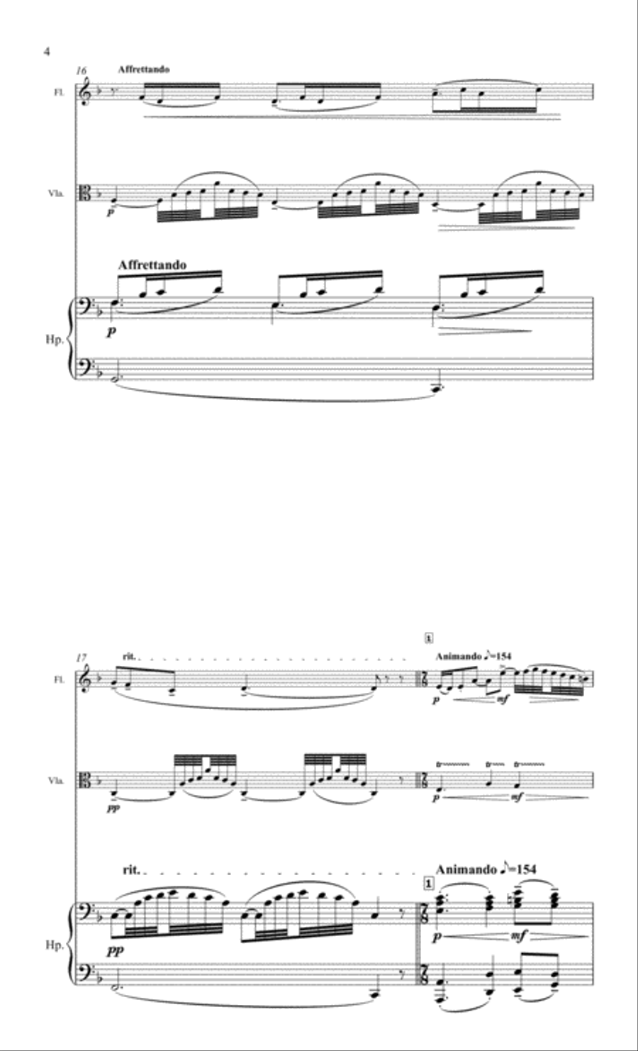 Debussy Trio for Flute, Viola & Harp Small Ensemble scores gallery preview page 5