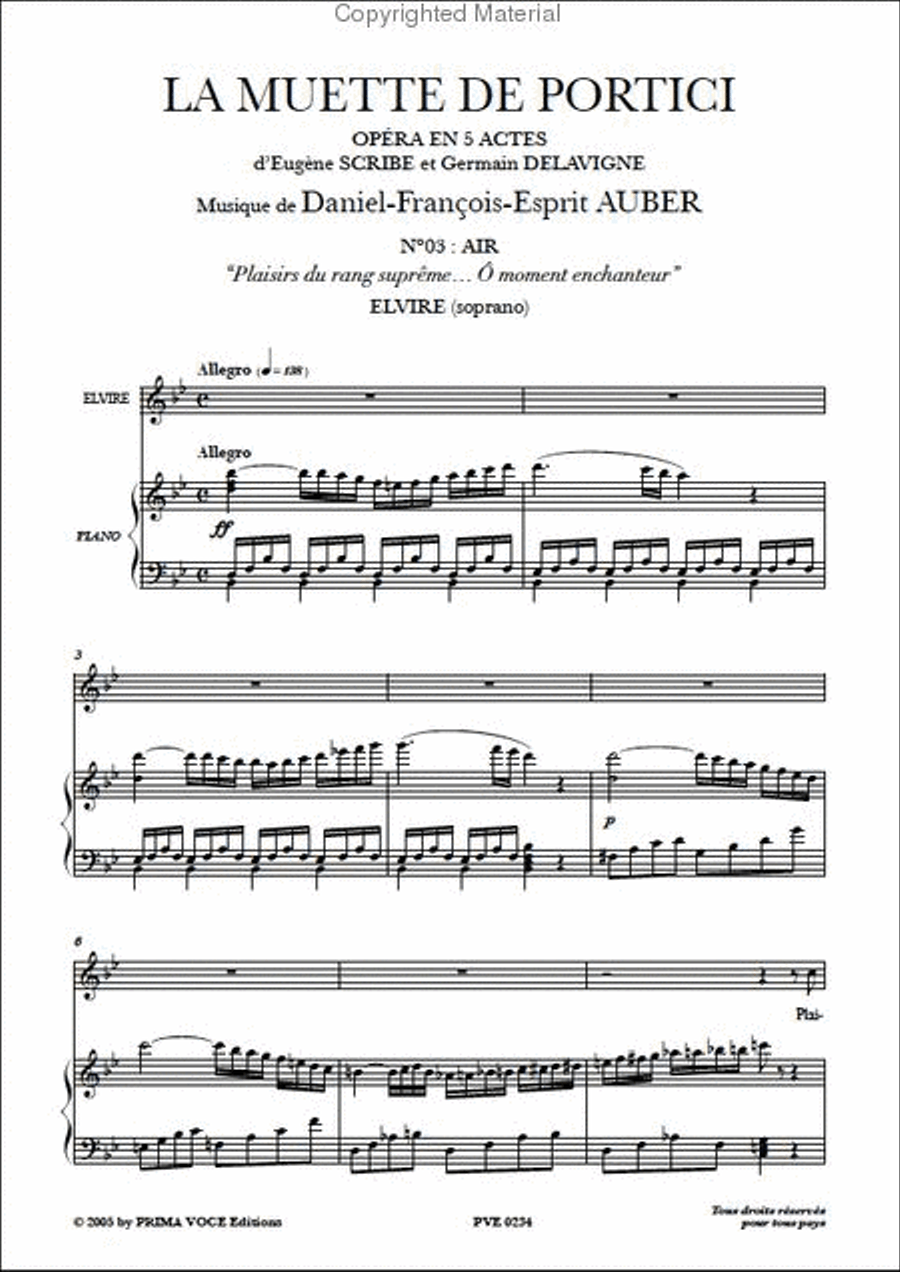 Plaisirs du rang supreme... O moment enchanteur from La Muette de Portici (Masaniello) Soprano Voice scores gallery preview page 2