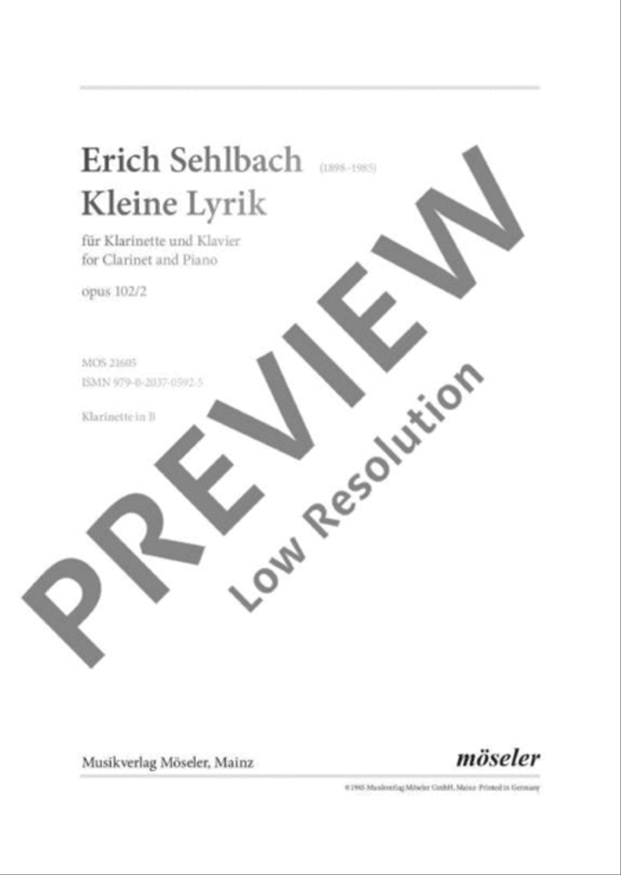Small lyric Clarinet Solo scores gallery preview page 12