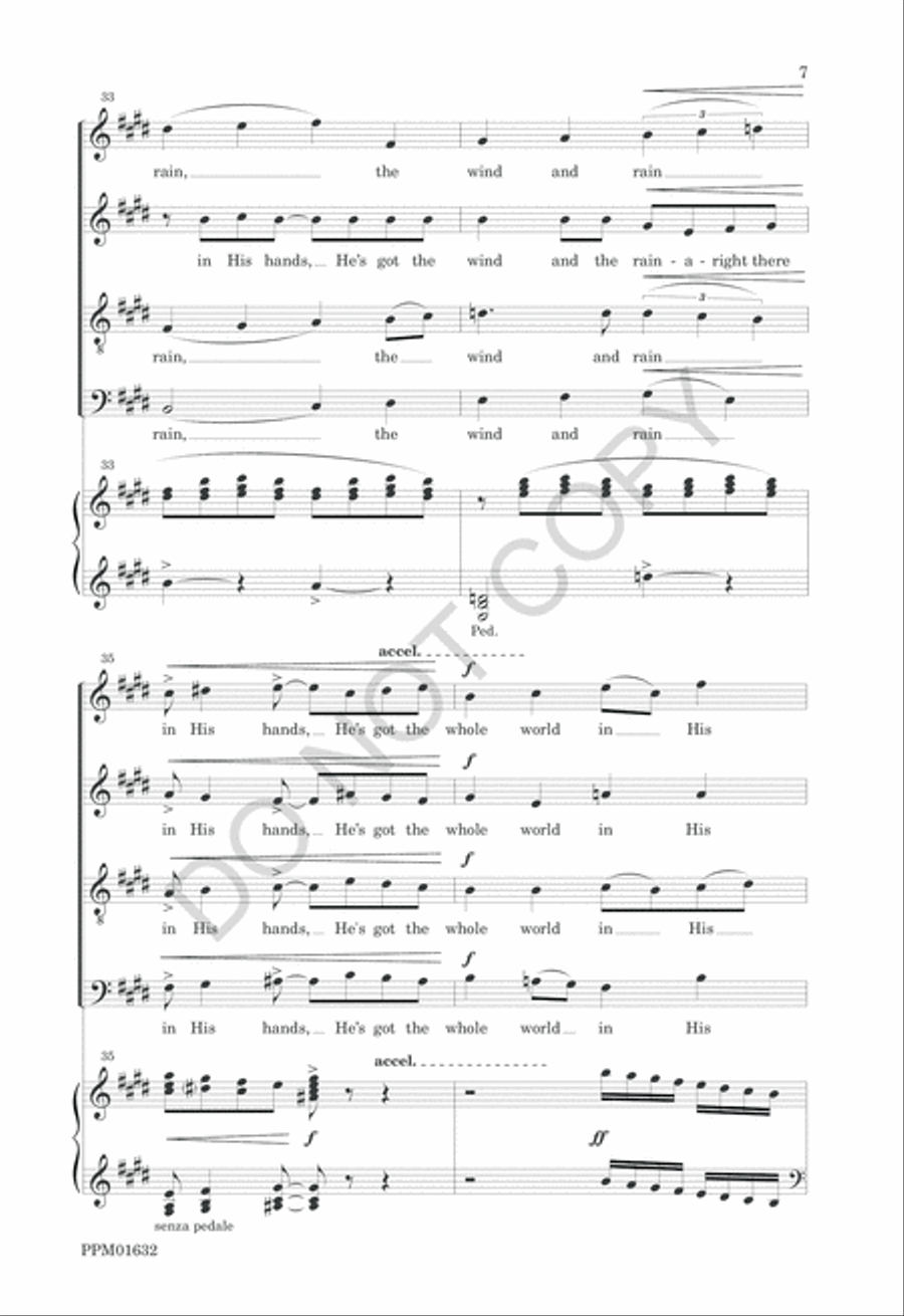 He's Got the Whole World in His Hands 4-Part scores gallery preview page 10