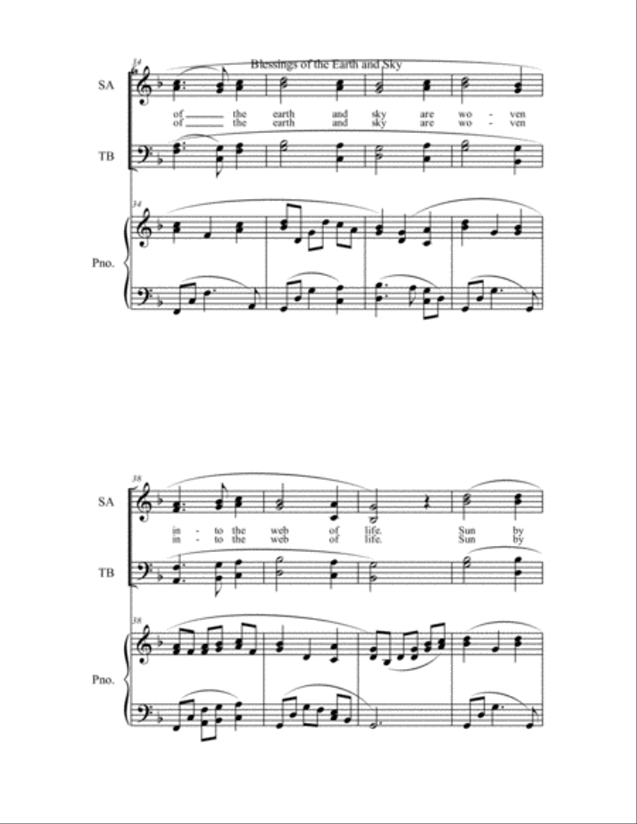 Blessings of the Earth and Sky 4-Part scores gallery preview page 6