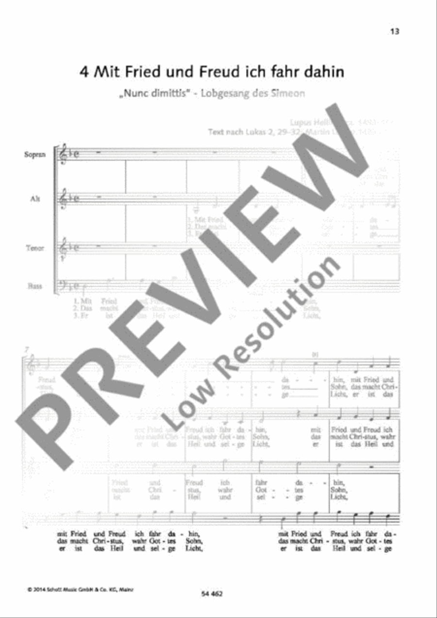 Mit Fried und Freud ich fahr dahin 4-Part scores gallery preview page 2